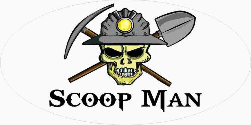 3 - Scoop Man Miner Skull Coal Mining Tool Box Hard Hat Helmet Sticker WV H409