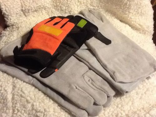 3 NEW LARGE PR GLOVES 2 WELDING GLOVES AND I STRETCH STYLE WORK GLOVES