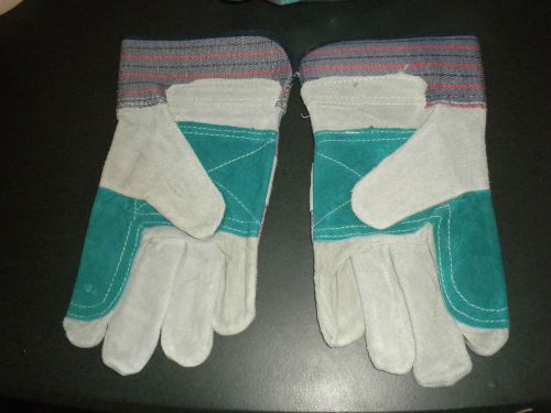 Western safety split  leather palm gloves large - tough jobs - lg  new for sale
