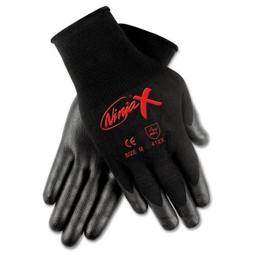 CREWS, INC. N9674M Ninja X Bi-polymer Coated Gloves, Medium, Black