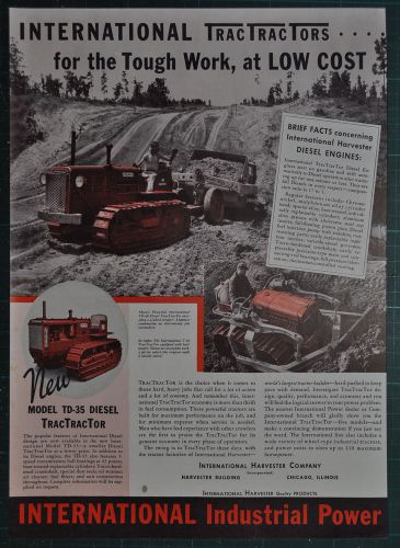 1937 INTERNATIONAL HARVESTER advertisement, TD 20, 35, 40 tractors
