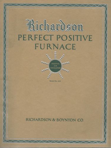 Richardson Furnace 1922  Illustrated Booklet Richardson &amp; Boynton Co. Scarce