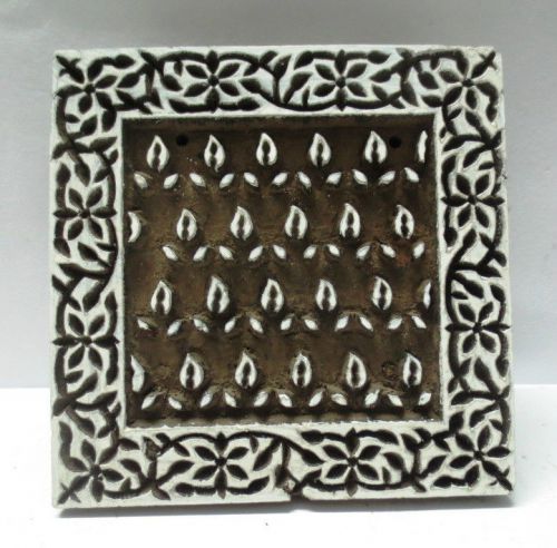 INDIAN WOODEN HAND CARVE TEXTILE PRINTING ON FABRIC BLOCK / STAMP UNIQUE DESIGN
