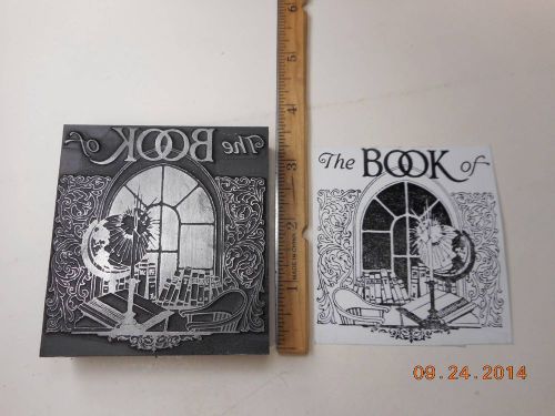 Letterpress Printing Printers Block, Lg Ex Libris, Words w Candle The Book of...