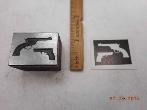 Printing Letterpress Printers Block, Firearms, Pistol &amp; Semi Automatic Revolver
