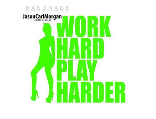 JCM® Iron On Applique Decal, Work Hard Play Hard Neon Green