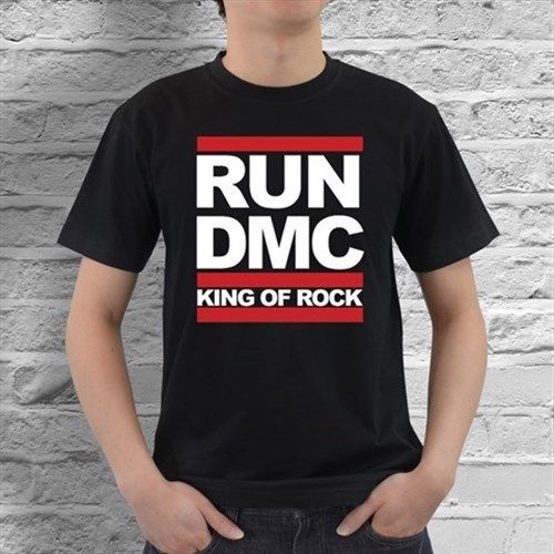 New run dmc king of rock mens black t shirt size s, m, l, xl, 2xl, 3xl for sale