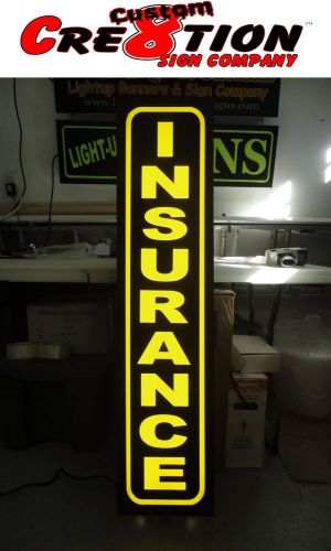 Light up led sign - insurance -46&#034;x12&#034;- choice of 8 letter colors - neon altern. for sale