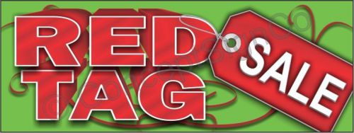 1.5&#039;X4&#039; RED TAG SALE BANNER 18&#034;x48&#034; Outdoor Indoor Sign Big Savings Holiday Xmas