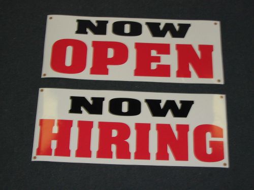 2 BANNER LOT NOW OPEN &amp; NOW HIRING All Weather Banner Sign NEW High Quality!