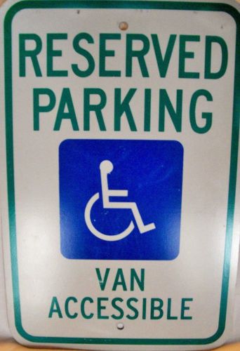 Thick Reserved Parking Van Accessible Handicap Sign Reflective Blue Green White
