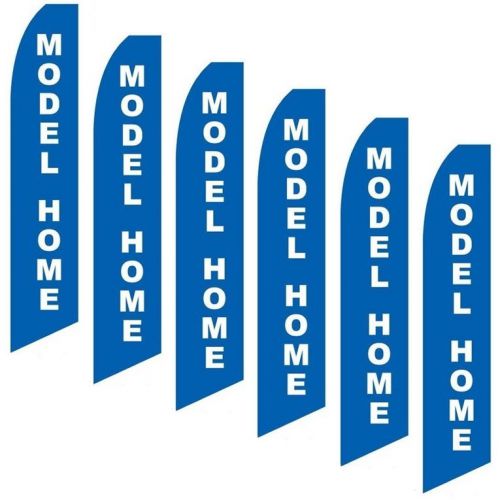 Swooper Flag 6 Pack Model Home Blue With Large White Text