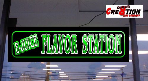 LED Light Box Sign - E-Juice FLAVOR STATION - Horizontal 46&#034;x12&#034; window sign