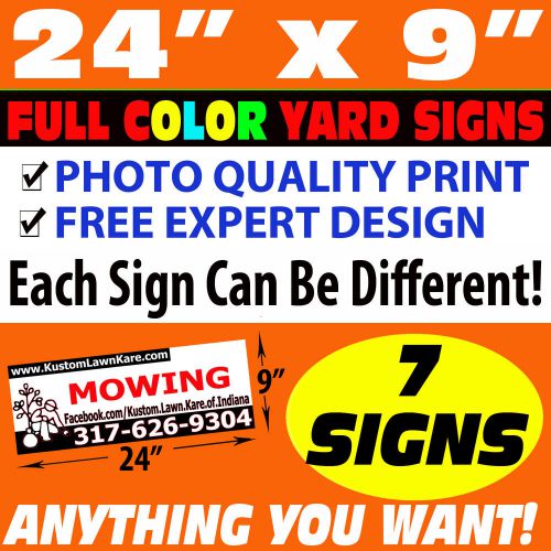 (7) 1-SIDED BANDIT SIGNS FULL COLOR + FREE STANDS + WE DO YOUR DESIGN FOR FREE