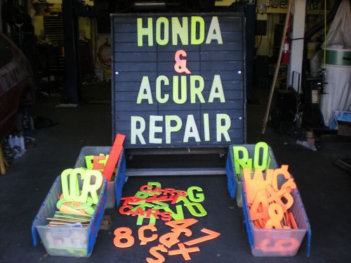 A-Frame Sign HUGE! W/ Neon Painted Lettering Double Sided Heavy Duty on Casters!