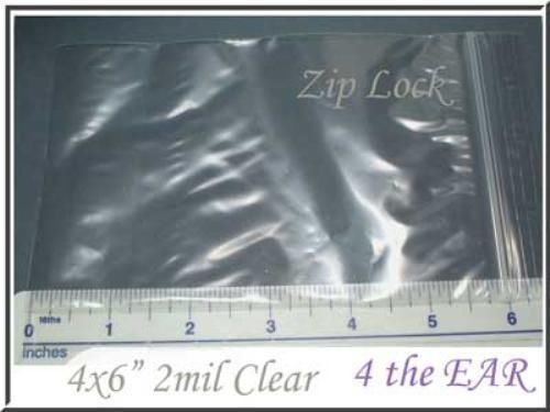 Zip lock bags 4&#034; x 6&#034; clear recloseable - 100 for sale