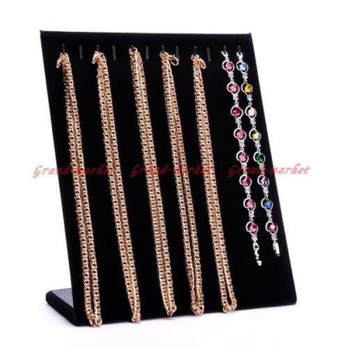 Luxury Cardboard Black Velvet Necklace Chain Jewelry Display Holder Stand Easel