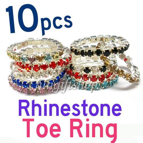 10pcs Jewelry Diamond Rhinestone Foot Ring Toe Ring NEW