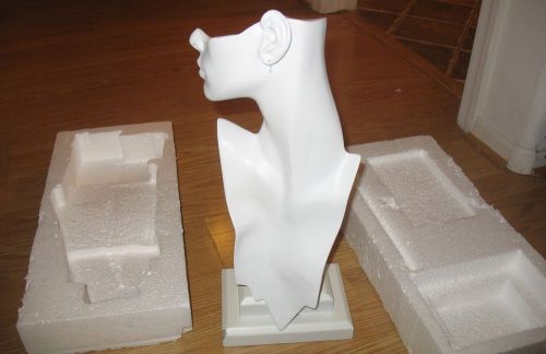 Jewelry Display Stand 18&#034; modern look resin bust for necklace earrings white