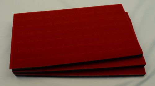 3 Of Full Size Red Size Ring Foam Insert (72 Rings) 14 5/16&#034; X 7 25/32&#034; X 5/8&#034;H