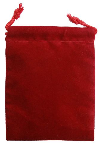 25 RED VELVET POUCH 3&#034; x 4&#034; Gift Bag, rings, coins, medals.