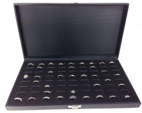 72 Ring Black Display Case Jewelry Solid Top Organizer Travel Storage