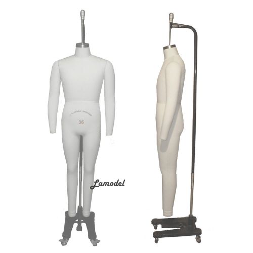 Male Professional Dress Form Size 36 Collapsible Shoulders &amp; Two Removable Arms