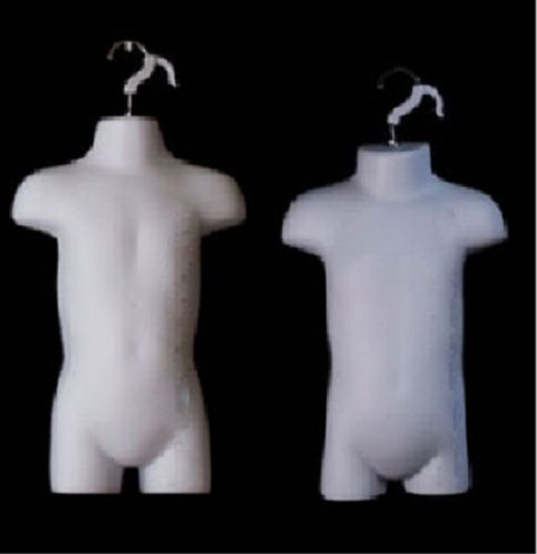 2 White Mannequin Hanging Display Forms - Toddler and Infant