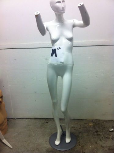 White Fiberglass Mannequin Heavy Duty Durable w/ Stand Female # M