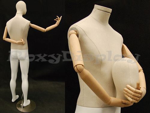 Male fiberglass linen cover mannequin dress from display #mz-vin21 for sale