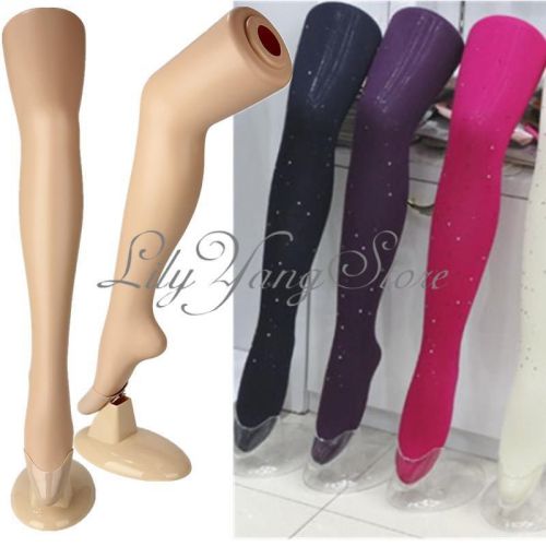 Plastic female leg mold long stocking mannequin display flesh colour standing for sale