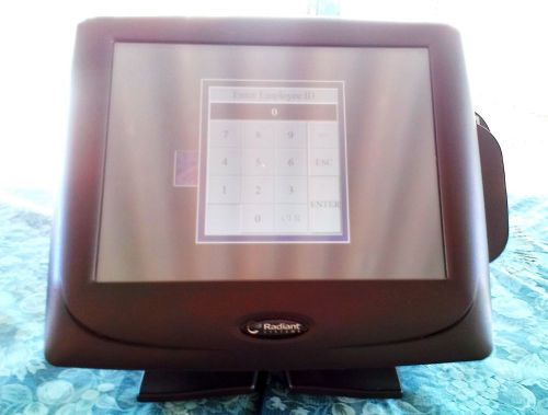 Radiant p1520-008 pos touchscreen terminal w/card swipe ncr &amp; user guide for sale