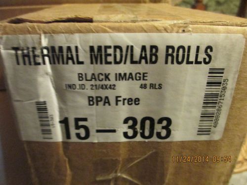 48 rolls 2 1/4 x 42 thermal med/lab black image bpa free 15-303 for sale