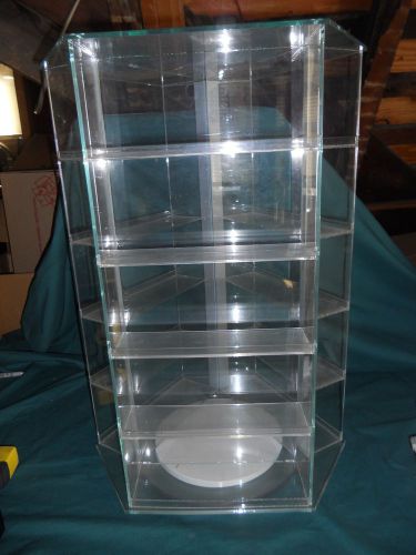 Countertop Spinning Acrylic Display Case Jewelry Showcase 3 sided  25&#034; tall