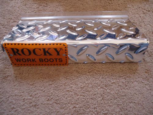 Rocky Work Boots Faux Diamondplate Slatwall Acrylic Shelve 12&#034; x 4&#034;