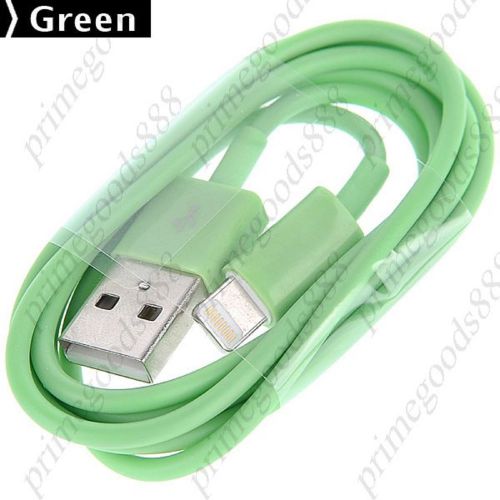 1M USB Male to 8 pin Lightning Round Cable Adapter Apple Free Shipping Green