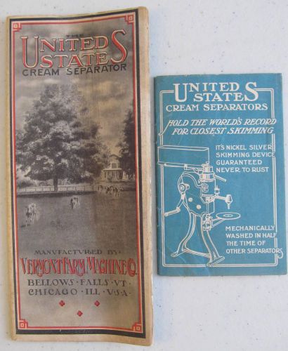 VINTAGE UNITED STATES CREAM SEPARATORS ADVERT MANUALS NICE CONDITION APPROX 1915