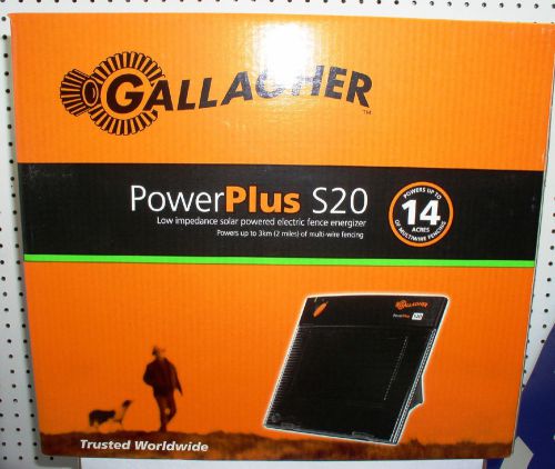 GALLAGHER PowerPlus S20 Solar Powered Electric Fence Energizer 14 acres NEW