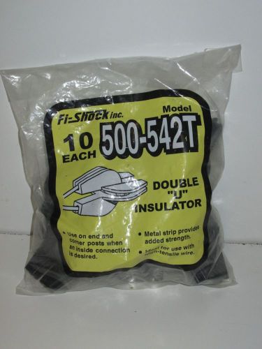 Fi-Shock 500-542T Black High Tensile Double -InchU-Inch Insulator, 10-Per Bag