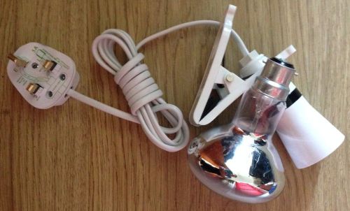 Clip on Basking Light &amp; 100w Heat Lamps Chicks Poultry ducklings chickens