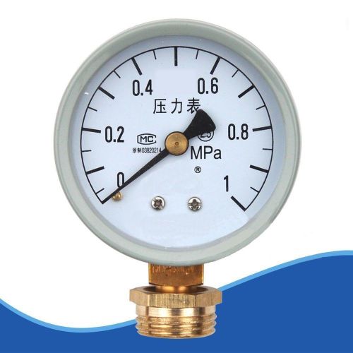 1 x water oil hydraulic air pressure gauge m14*1.5 0.6/1mpa 1/2&#034;bspp adapter for sale