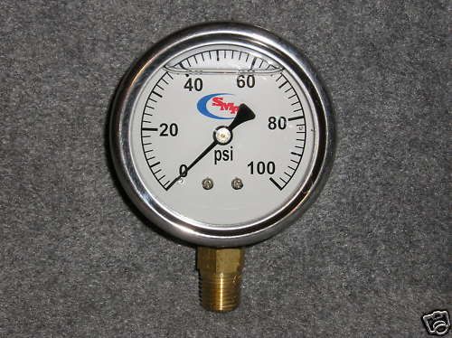 0-100 liquid filled pressure gauge air water hydraulic for sale
