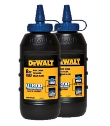 New DeWALT DWHT47049 2 pack 8 Ounce High Grade Chalk Line Reel, Blue Chalk