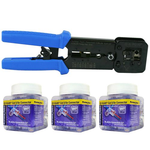 Platinum tools 100054 ez-rjpro hd crimp tool, jar ez-rj45 cat5/5e 300 connectors for sale