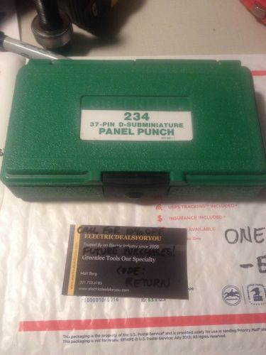 NICE! NOS? Greenlee 234 Panel Punch 37 Pin D-Subminiature  #3790