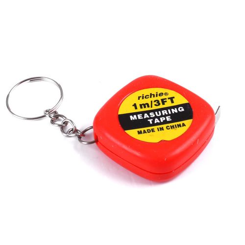 Red measuring tool 1 meter 3 feet mini tape measure w key ring for sale