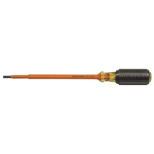 Klein Tools 601-7-INS Insulated 3/16&#039;&#039; Cabinet-Tip 7&#039;&#039; Round-Shank Screwdriver