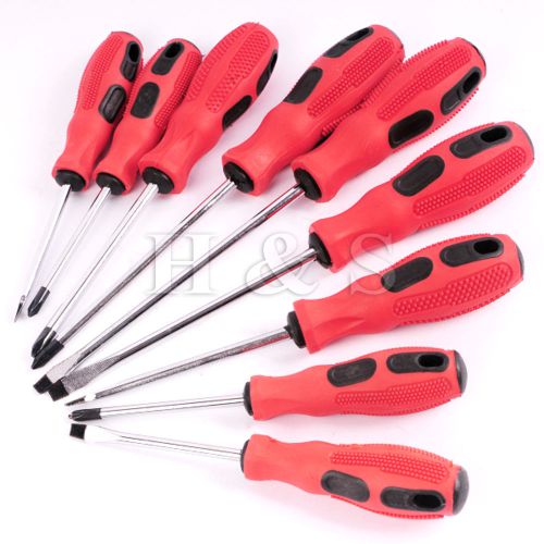 Heavy duty 9 pc engineer magnetic tips screwdriver set tools kit bit soft grip for sale