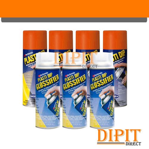 Performix Plasti Dip Koi Orange Gloss Wheel Kit 4 Orange &amp; 3 Gloss Spray Cans