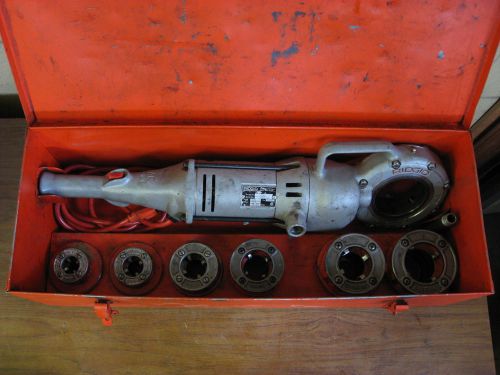 Ridgid 700 power drive pipe threader w/ 1/2&#034; to 2&#034; dies &amp; carrying case used for sale
